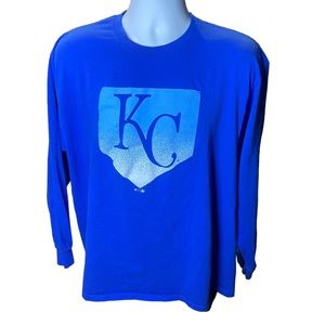 Fanatics Men's XL Kansas City Royals Logo Long Sleeve Crew Neck T-Shirt Blue MLB